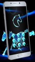 Blue Neon Horse Locker Theme screenshot 1