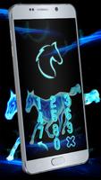 Blue Neon Horse Locker Theme screenshot 2