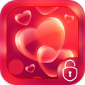 Red hearts Bubble Locker Theme
