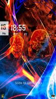 Fire skeleton and blue ice fire cool locker theme Affiche