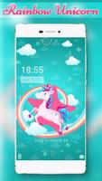 Unicorn Colors Locker Theme الملصق