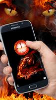 Fire Wolf Red Clock With Flame Locker Screen Theme captura de pantalla 3