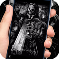 Death skull gun theme lock screen