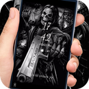 Death skull gun theme lock screen APK