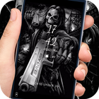 Death skull gun theme lock screen icône