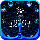 Peacock Art Lock Screen Theme icono