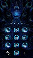 Peacock Art Lock Screen Theme captura de pantalla 3