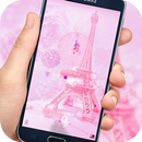 Pink Paris Eiffel Tower lock screen APK