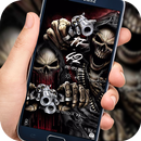 Gun skull graffiti lock screen desktop APK