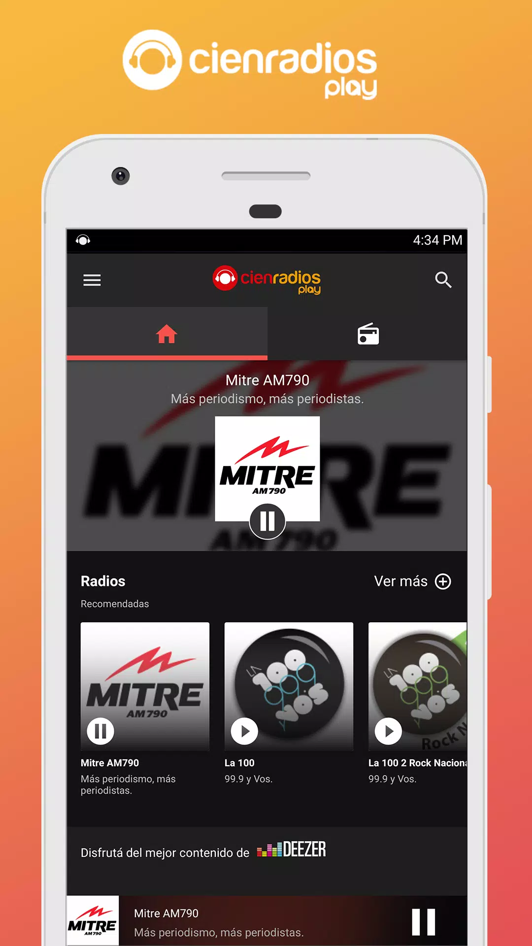 Descarga de APK de Cienradios: Radio Mitre-La 100 para Android