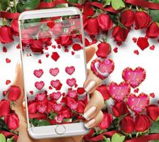 برنامه‌نما Red Rose Theme Wallpaper Red Roses Lock Screen عکس از صفحه