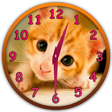 Anak kucing Analog Jam Widget ikon