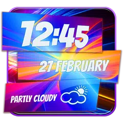 Neon Clock Weather Widget