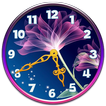 Fleurs au Néon Horloge