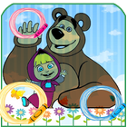 Coloring Masha and Bear Fans icône