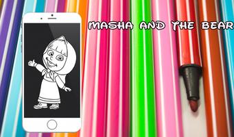 Coloring Masha and Bear Fans Affiche