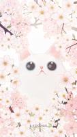 پوستر 카카오톡 테마 - 보들캣 벚꽃구경