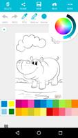 Animal Coloring For Children : Hippo Edition syot layar 2