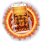 Cool Flaming Fire Tiger Theme icon