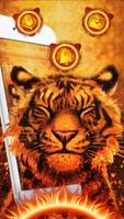 Cool Flaming Fire Tiger Theme poster