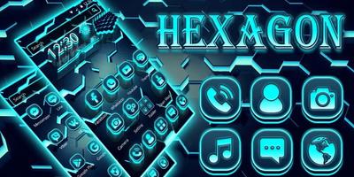 Cool Hexagon Tech Theme स्क्रीनशॉट 3