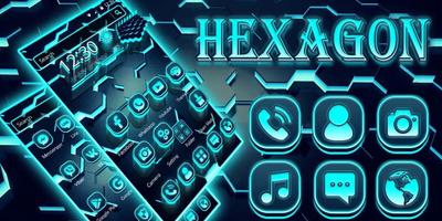 Tema Cool Hexagon Tech captura de pantalla 3