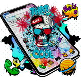 Cool Skull Graffiti Theme icono