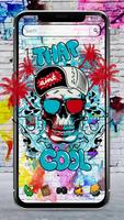 Cool Skull Graffiti Theme پوسٹر