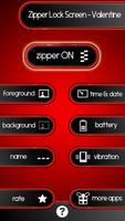 Zipper Lock Screen – Valentine ภาพหน้าจอ 1