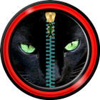 Fermuarlı kilit ekranı - kediler simgesi
