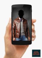 Men Leather Jacket Photo Suit โปสเตอร์