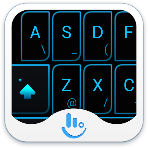 Neon Blue Light Keyboard Theme