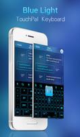 Neon Blue Light Keyboard Theme постер