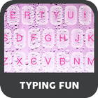 Sweet Pink Water Droplets Keyboard Theme icône