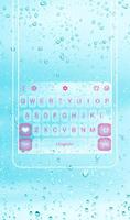 Neon Pink Water Droplets Keyboard Theme plakat