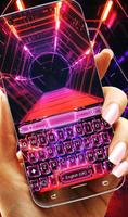 3D Neon Red Hologram Keyboard Theme poster