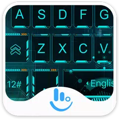 Tech Neon Blue Keyboard Theme APK 下載