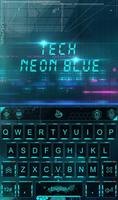 Tech Neon Blue Affiche