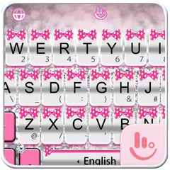 Elegant Silver Bow Keyboard Theme APK 下載