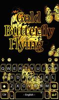 Gold Butterfly Flying پوسٹر