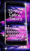 Live 3D Pink Falling Sakura Keyboard Theme-poster