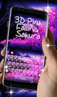 Live 3D Pink Falling Sakura Keyboard Theme imagem de tela 2