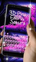 Live 3D Pink Falling Sakura Keyboard Theme captura de pantalla 2