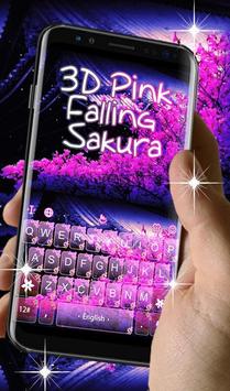 Live 3D Pink Falling Sakura Keyboard Theme screenshot 2