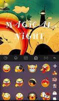 Magical Night Keyboard Theme captura de pantalla 1