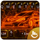 Neon Burning Flame Racing Car Keyboard Theme icône