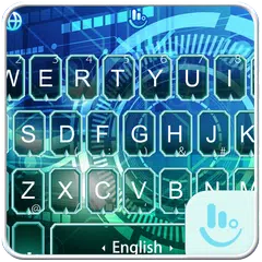 download Neon Blue Machine Keyboard Theme APK