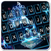 Neon Blue Music Keyboard Theme