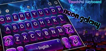 Purple Neon Galaxy Keyboard Theme