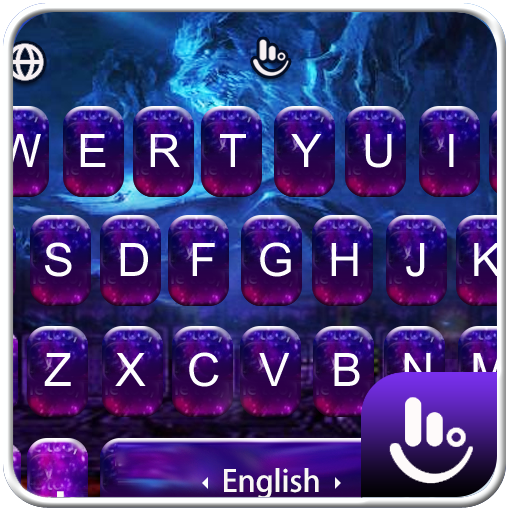 Purple Neon Galaxy Keyboard Theme